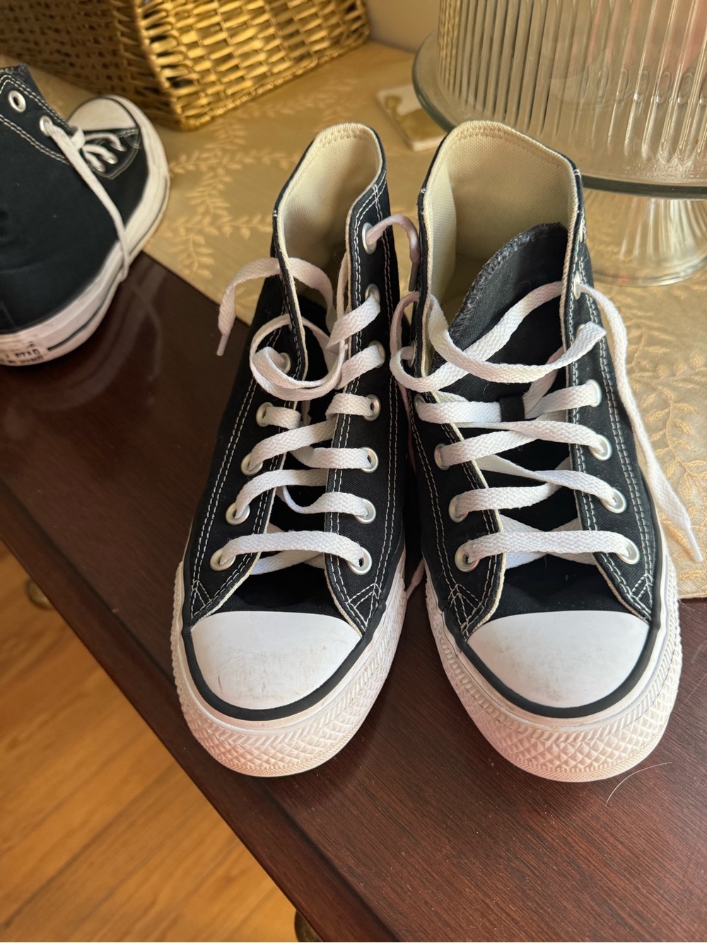 Converse Black and White High-Top Kids Sneakers - Picture 8 of 8
